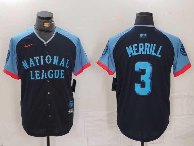 Men%27s San Diego Padres #3 Jackson Merrill Navy 2024 All Star Limited Stitched Jersey->2024 mlb all-star->MLB Jersey